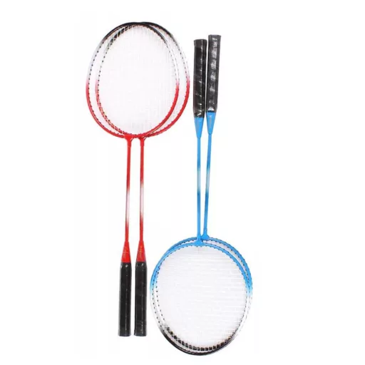 Prenosni badminton set z mrežo, 4 loparji in 3 peresniki