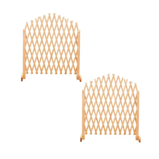 Nastavljiv leseni rožni trellis set - 2 kosa, vremensko odporen bor, maks. širina 150 cm