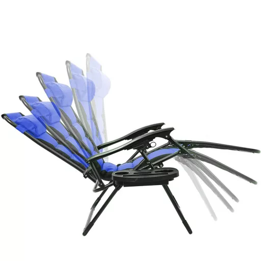 Delux Zero Gravity Chair with Adjustable Recline and Side Storage - Various Colors