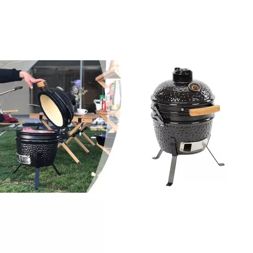 Mini keramični oglje kamado žar - kompakten in vsestranski za celoletno zunanjo kuhanje