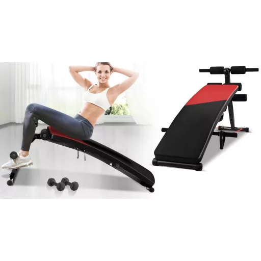 Nastavljiva vadbena klop z utežmi in elastikami za domačo fitnes