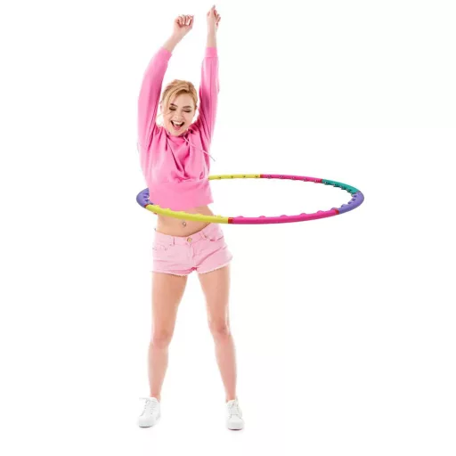 Barvit 98 cm Hula Hoop z Masažnimi Vozli za Fitnes in Zabavo