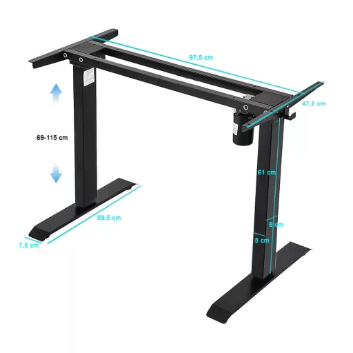 Električni nastavljivi pisarniški nogi - ergonomska zasnova, višina 69-115 cm, nosilnost 80 kg