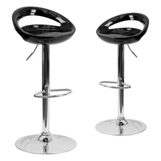 Kitti nastavljivi barski stoli, set 2 - moderni črni dizajn