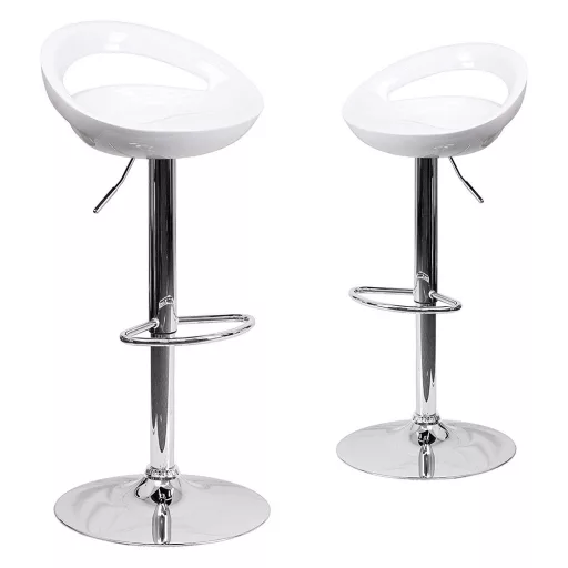 Kitti nastavljivi barski stoli, set 2 - moderni beli dizajn