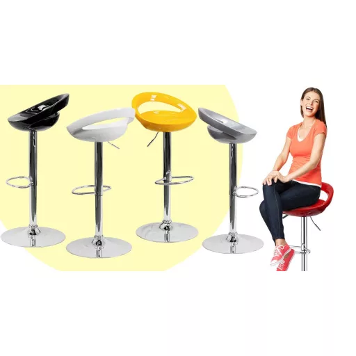 Kitti nastavljivi barski stoli, set 2 - moderni beli dizajn