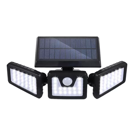 3-panelna solarna LED svetilka z gibanjem senzorja, 1500 lumenov, IP65 vodoodporna