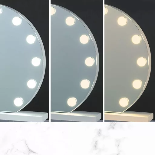 LED ogledalo za ličenje s kontrolnim zaslonom na dotik in nastavljivo svetlostjo