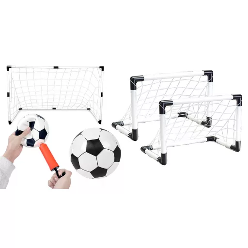2-v-1 prenosni nogometni gol s žogo in črpalko, nastavljive velikosti