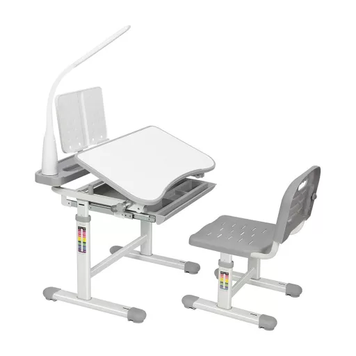 Nastavljiva višina ergonomska miza in stol za otroke s LED svetilko in shranjevanjem