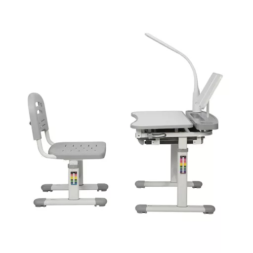 Nastavljiva višina ergonomska miza in stol za otroke s LED svetilko in shranjevanjem