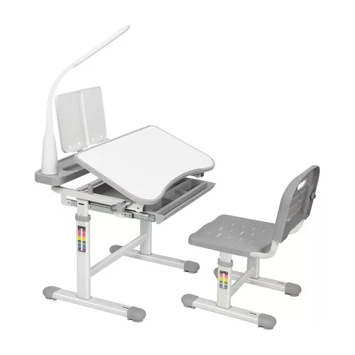 Nastavljiva višina ergonomska miza in stol za otroke s LED svetilko in shranjevanjem