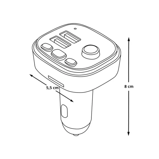 Večfunkcijski Bluetooth avto oddajnik z dvojno USB polnjenjem in FM radijem