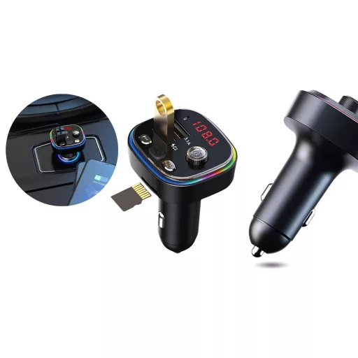 Večfunkcijski Bluetooth avto oddajnik z dvojno USB polnjenjem in FM radijem