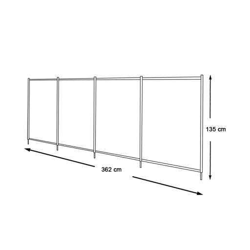 Prozorna ograja za bazen - 4 panele, 3,62 m dolga, varna in zložljiva