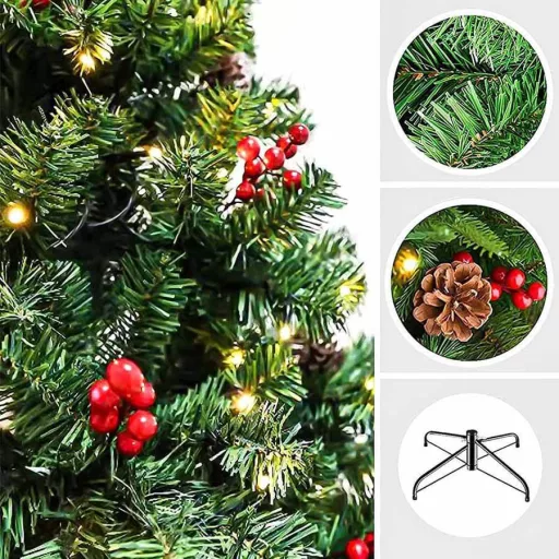 LED božično drevo s toplimi belimi lučmi - 120 cm, 100 LED