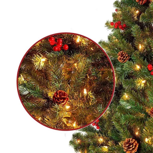 LED božično drevo s toplimi belimi lučmi - 180 cm, 260 LED diod, enostavna sestava