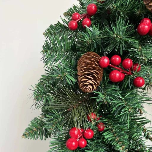 60 cm božični venec za vrata z 50 LED diodami in 8 načini osvetlitve