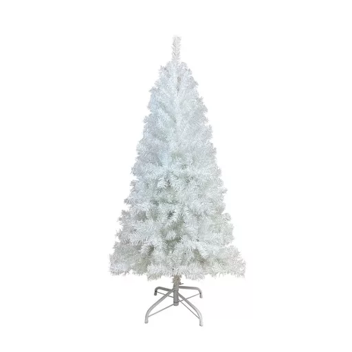 Bela umetna božična jelka - 120 cm, zložljive veje, kovinska osnova