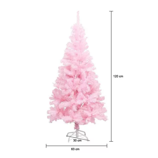 Roza umetna božična jelka - 120 cm, enostavna sestava, na voljo v različnih velikostih