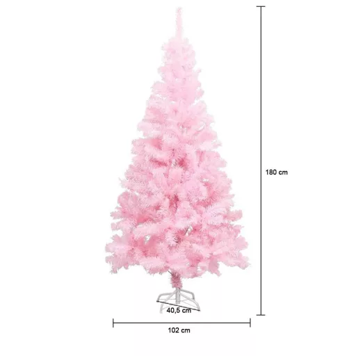 Roza umetna božična jelka - 180 cm, enostavna sestava, na voljo v različnih velikostih