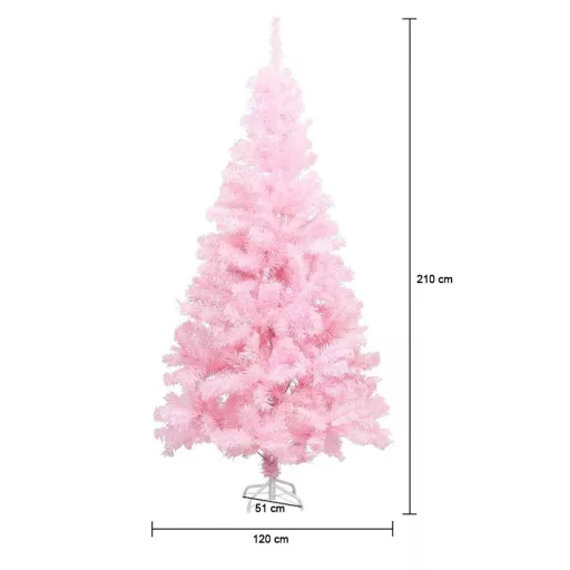 Roza umetna božična jelka - 210 cm, enostavna sestava, različne velikosti