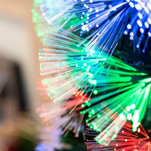 180 cm Fiber Optic LED Božično Drevo z 8 Načini Osvetlitve in Rdečim Vrhuncem