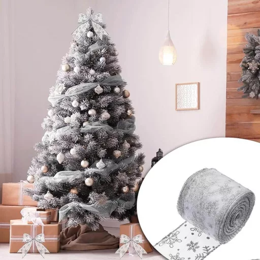 250 LED srebrna božična trak, 25m - tople bele luči