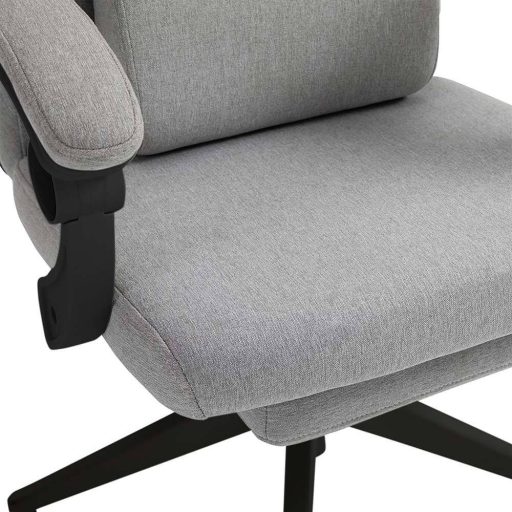 Ergonomski pisarniški stol s naslonjalom za glavo, nastavljivim podnožjem in nagibnim naslonjalom - svetlo siva