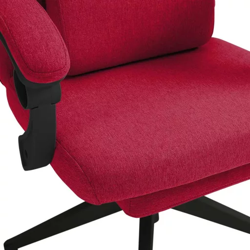 Ergonomska burgundska pisarniška stolica z nastavljivim naslonjalom za glavo in noge