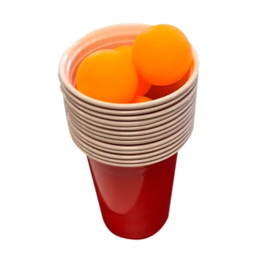Set za Beer Pong s Zložljivo Mizo, 50 Skodelic in 6 Žogic