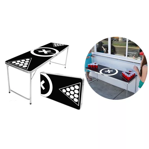 Set za Beer Pong s Zložljivo Mizo, 50 Skodelic in 6 Žogic