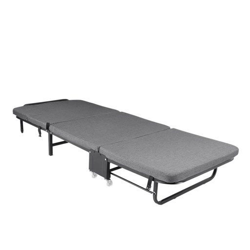 Zložljivo gostinsko posteljo s 6 cm debelim vzmetnico in nastavljivim naslonjalom - siva