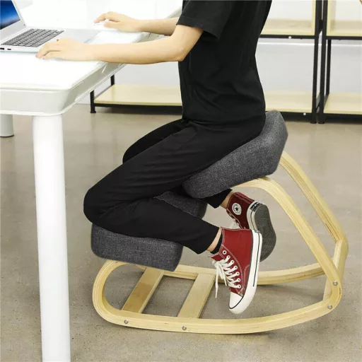 Ergonomska stolica za kolena, ki izboljšuje ravnotežje - siva