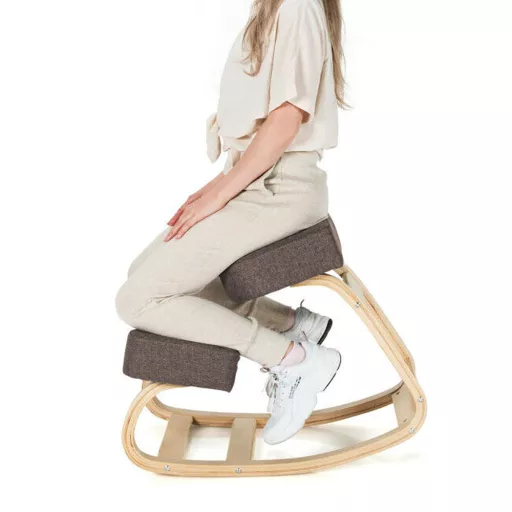 Ergonomski stol za kolena, ki izboljšuje ravnotežje - rjav