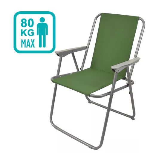 2-delni zložljivi ribolovni stol s naslonoma, kapaciteta 80 kg