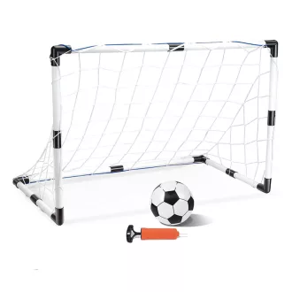   2-v-1 prenosni nogometni gol s žogo in črpalko - nastavljive velikosti za zabavo na prostem