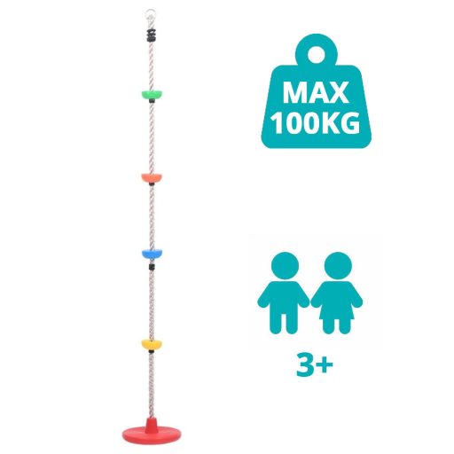 2-v-1 plezalna vrv in gugalnica za otroke - nosilnost 100 kg, nedrseče sedišče
