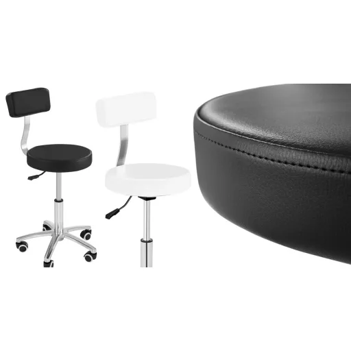 Blazino ergonomsko lepotno stolico z nastavljivo višino in vrtljivim sedežem - črna
