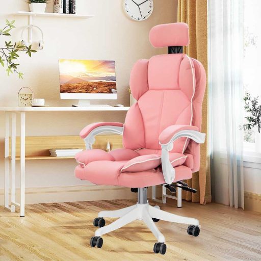 Lux izvršni vrtljiv stol s nastavljivo višino in nagibnim naslonjalom - Roza