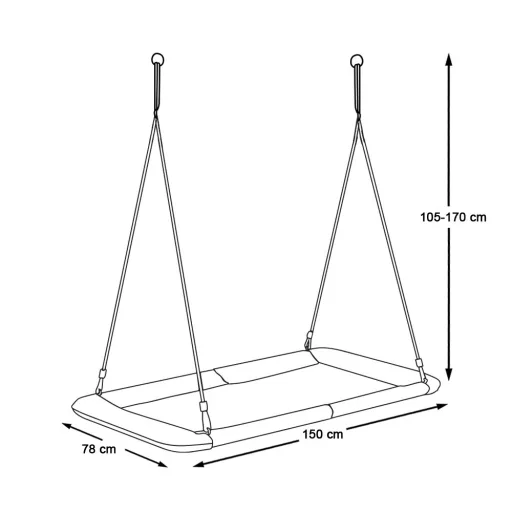 Zavese gnezdo 150x80cm z nastavljivo vrvjo, nosilnost 150kg