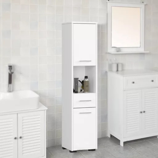 Ozek 1 predalni 2 omarici kopalniški shranjevalni kabinet 30x140x30 cm