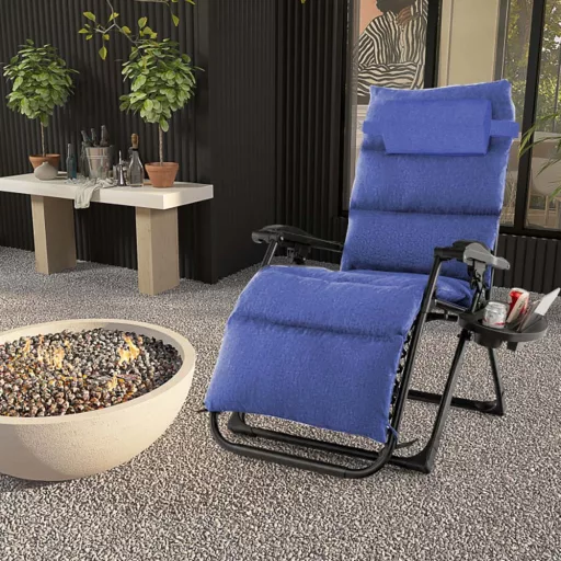Padded Zero Gravity Chair with Storage and Headrest - Various Colors