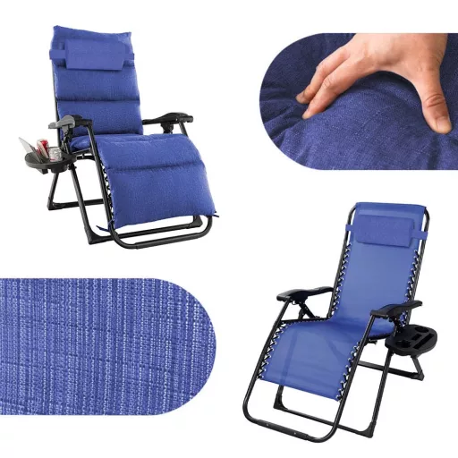 Padded Zero Gravity Chair with Storage and Headrest - Various Colors