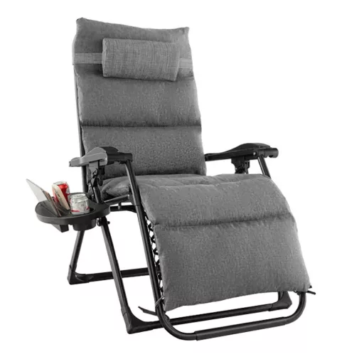 Padded Zero Gravity Chair with Storage and Headrest - Multiple Colors