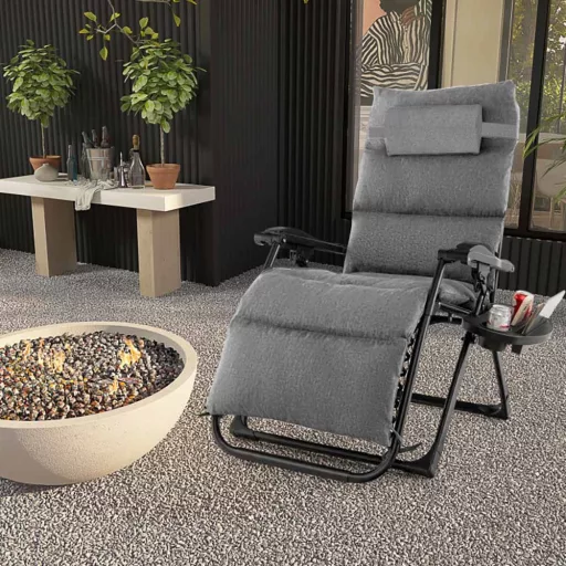 Padded Zero Gravity Chair with Storage and Headrest - Multiple Colors