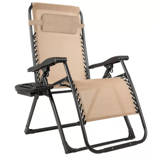 Padded Zero Gravity Chair with Storage and Removable Headrest - Various Colors