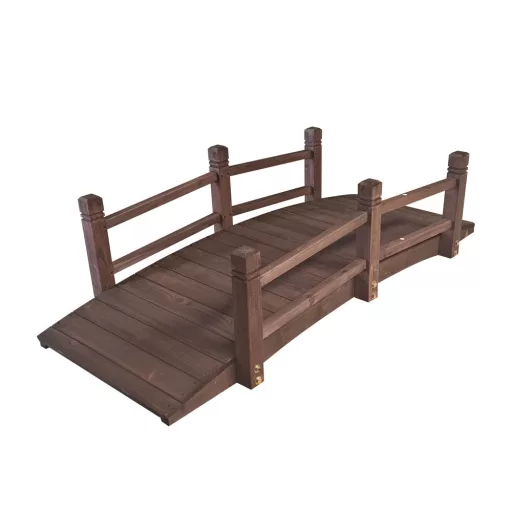 Cedar Garden Bridge for Ponds and Flower Beds - 150 kg Capacity, Elegant Design
