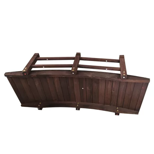 Cedar Garden Bridge for Ponds and Flower Beds - 150 kg Capacity, Elegant Design