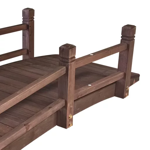 Cedar Garden Bridge for Ponds and Flower Beds - 150 kg Capacity, Elegant Design